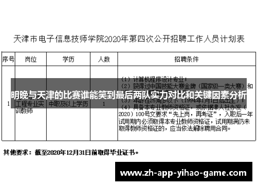 明晚与天津的比赛谁能笑到最后两队实力对比和关键因素分析